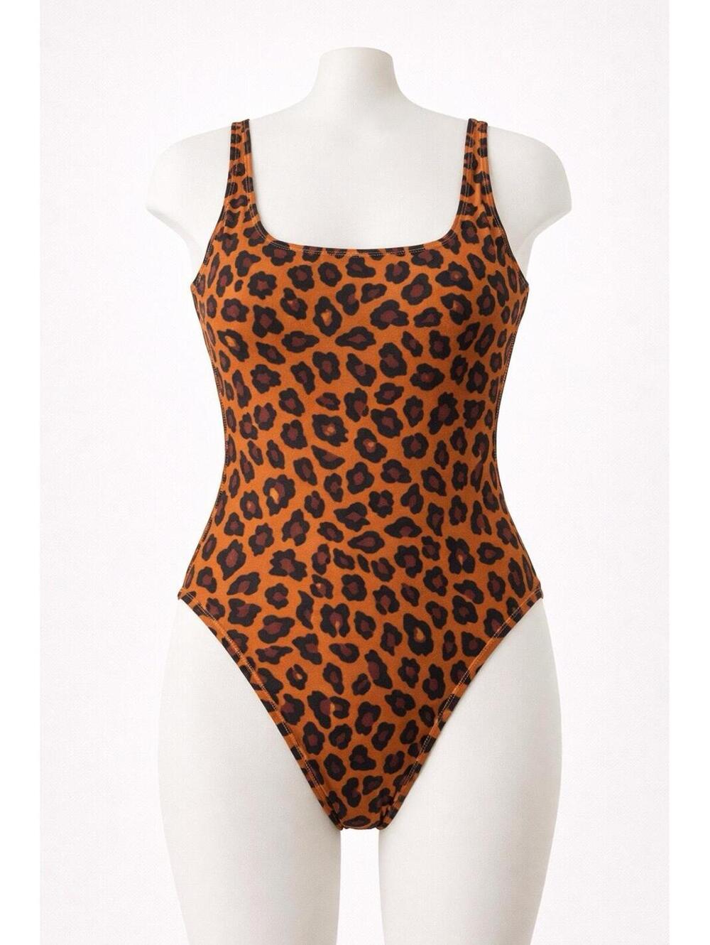 Boston Proper Leopard One Piece Swimsuit Womens S M Animal Print